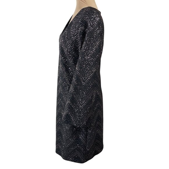 Jessica Howard Womens Shimmer V-Neck Sheath Dress Size 10 Cocktail Party - Picture 2 of 8